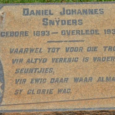 SNŸDERS Daniel Johannes 1893-1933