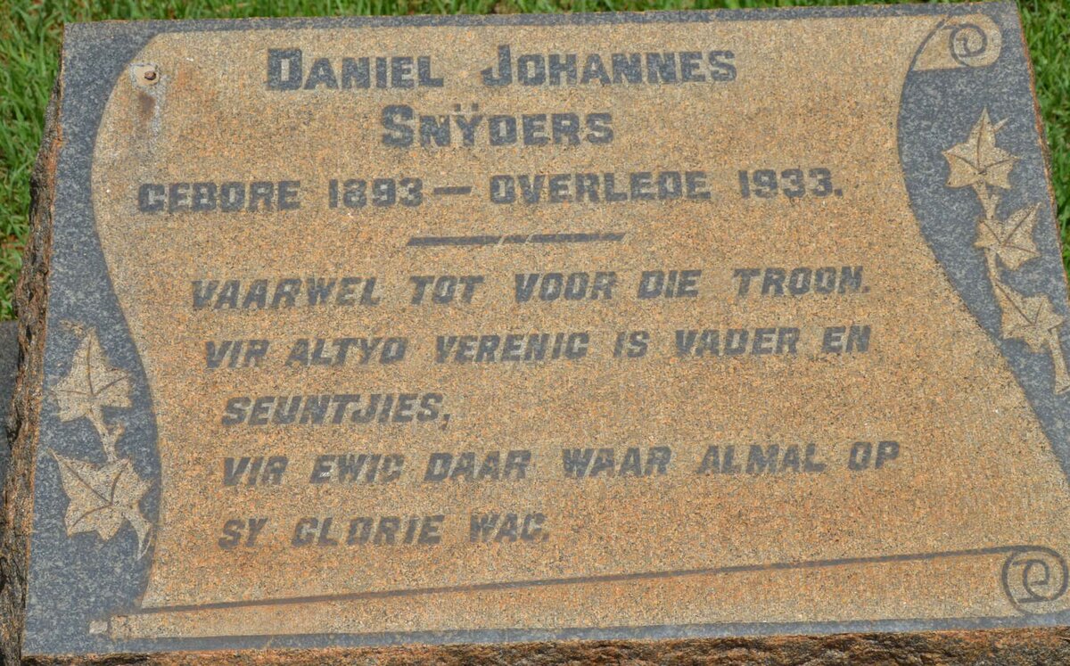 SNŸDERS Daniel Johannes 1893-1933