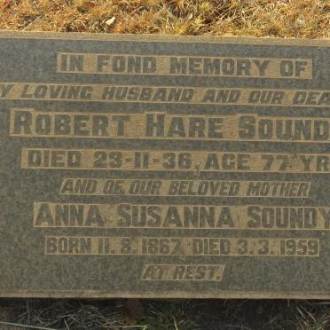 SOUNDY Robert Hare -1936 &amp; Anna Susanna 1867-1959