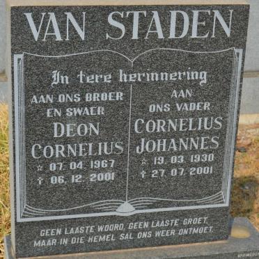 STADEN Cornelius Johannes, van 1930-2001 :: VAN STADEN  Deon Cornelius 1967-2001