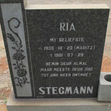STEGMANN Ria nee MARITZ 1938-1981