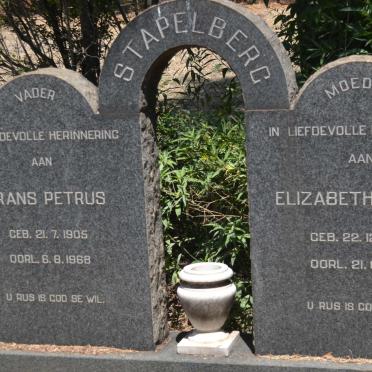 STAPELBERG Frans Petrus 1905-1968 &amp; Elizabeth Maria 1909-1968