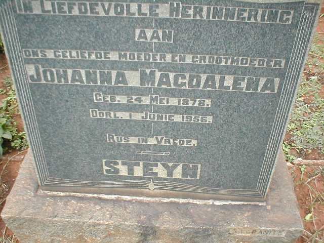 STEYN Johanna Magdalena 1878-1956