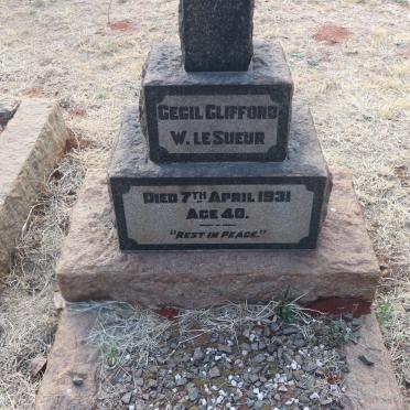SUEUR Cecil Clifford W., le -1931