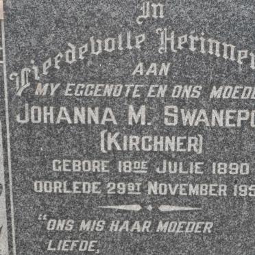 SWANEPOEL Gysbert Albert T.N. 1885-1961 &amp; Johanna M. KIRCHNER 1890-1950