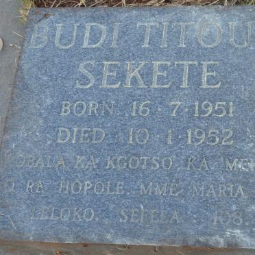 SEKETE Budi Titous 1951-1952