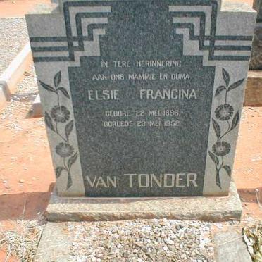 TONDER Elsie Francina, van 1896-1952