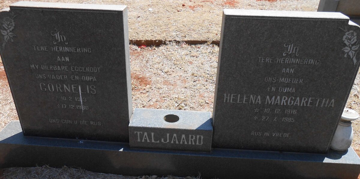 TALJAARD Cornelis 1913-1980  &amp; Helena Margaretha 1916-1985