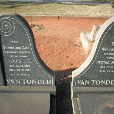 TONDER Louis J.C., van 1893-1962 &amp; Hester Maria 1893-1975