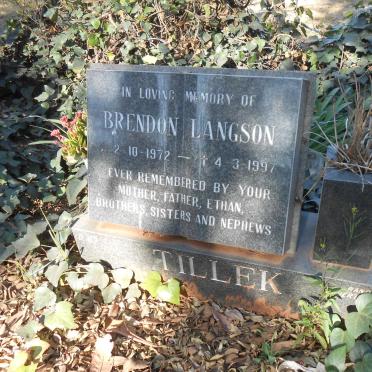 TILLEK Brendon Langson 1972-1997