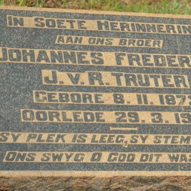 TRUTER Johannes Frederick J.v.R.1872-1926
