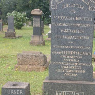 TURNER Alexander 1862-1931 &amp; Jessie Calbraith ROW 1860-1933 :: TURNER Martin Alexander 1898-1965