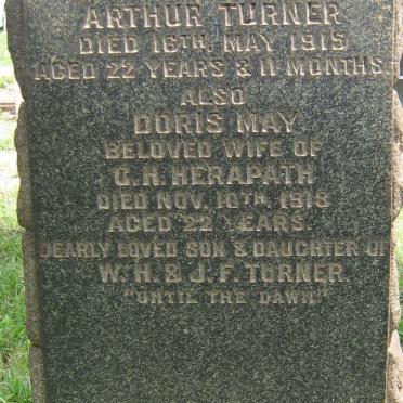 TURNER Arthur -1915 :: HERAPATH Doris May nee TURNER -1918