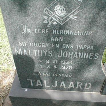 TALJAARD Matthys Johannes 1934-1978