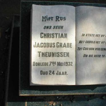 THEUNISSEN Christian Jacobus Grabe -1932