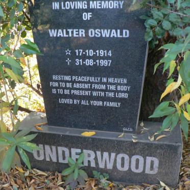 UNDERWOOD Walter Oswald 1914-1997