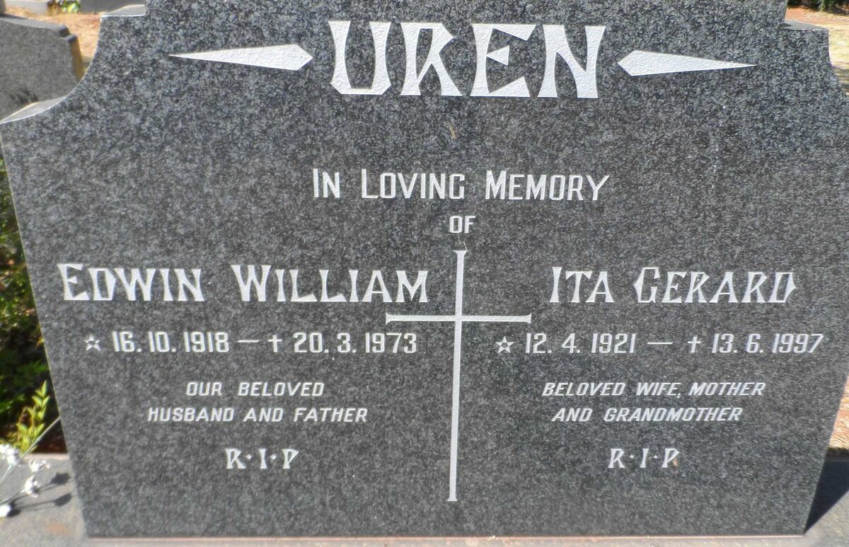 UREN Edwin William 1918-1973 &amp; Ita Gerard 1921-1997