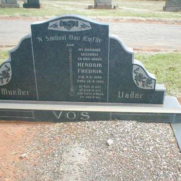 VOS Hendrik Fredrik 1886-1961