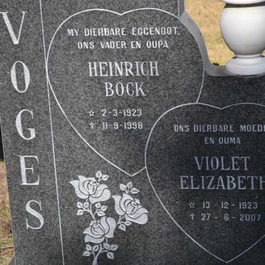 VOGES Heinrich Bock 1923-1998 &amp; Violet Elizabeth 1923-2007