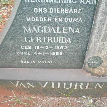 VUUREN Magdalena Gertruida, van 1892-1959