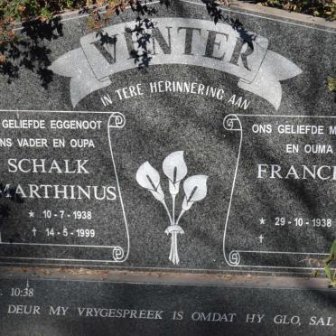 VENTER Schalk Marthinus 1938-1999 &amp; Frances 1938-