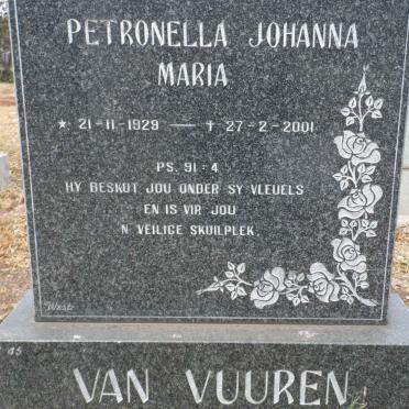 VUUREN Petronella Johanna Maria, van 1929-2001