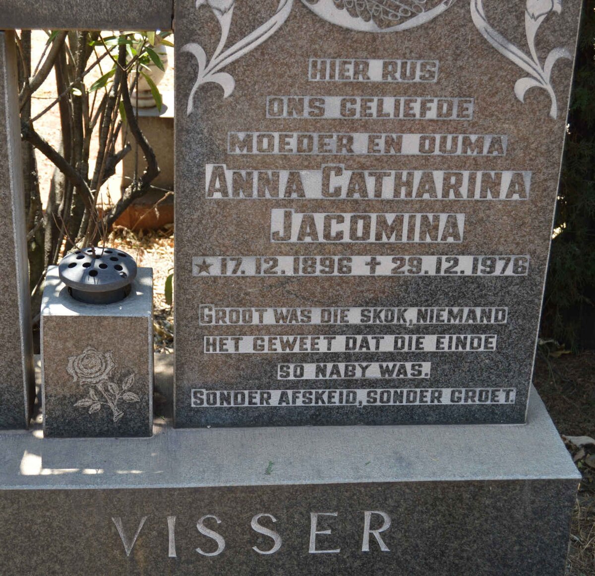 VISSER Anna Catharina Jacomina 1896-1976