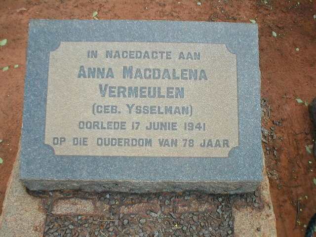 VERMEULEN Anna Magdalena nee YSSELMAN -1941