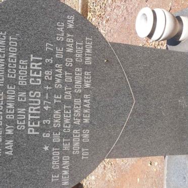 WALT Petrus Gert, van der 1947-1977