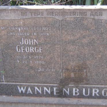 WANNENBURG John George 1926-1980