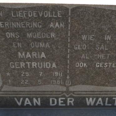 WALT Maria Gertruida, van der 1911-1981