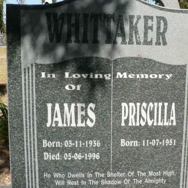 WHITTAKER James 1936-1996 &amp; Priscilla 1951-