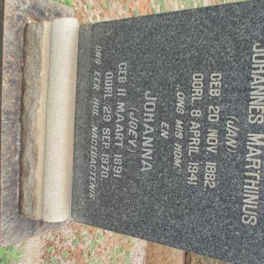 WET Johannes Marthinus, de 1882-1941 &amp; Johanna 1891-1970