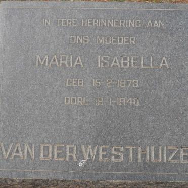 WESTHUIZEN Maria Isabella, van der 1873-1940