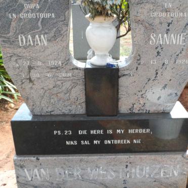 WESTHUIZEN Daan, van der 1924-2001 &amp; Sannie 1926-