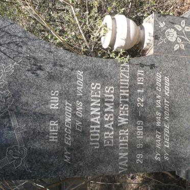 WESTHUIZEN Johannes Erasmus, van der 1909-1971