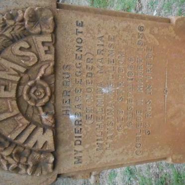 WELLEMSE Wilhelmina Maria Hansina nee STRYDOM 1886-1936