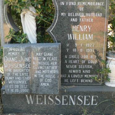 WEISSENSEE Henry William 1927-1997 :: WEISSENSEE Diane June 1957-2002