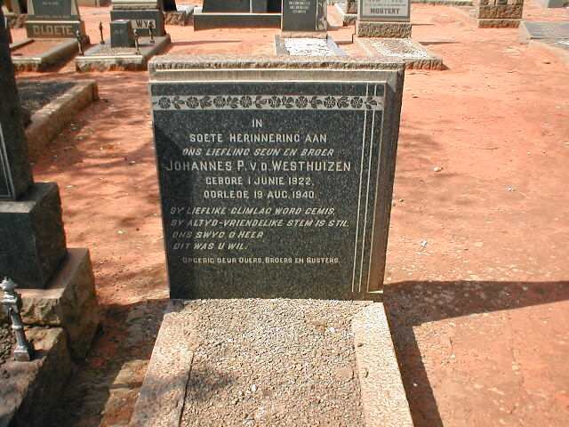 WESTHUIZEN Johannes P., v.d. 1922-1940