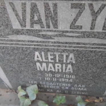 ZYL Aletta Maria, van 1918-1994