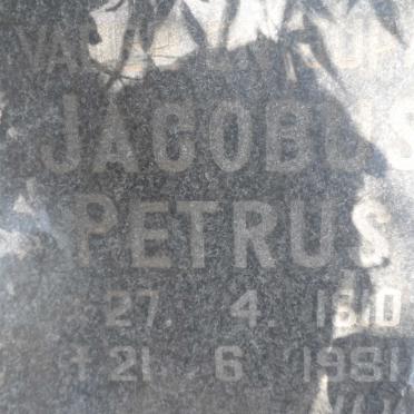 ZYL Jacobus Petrus, van 1910-1981
