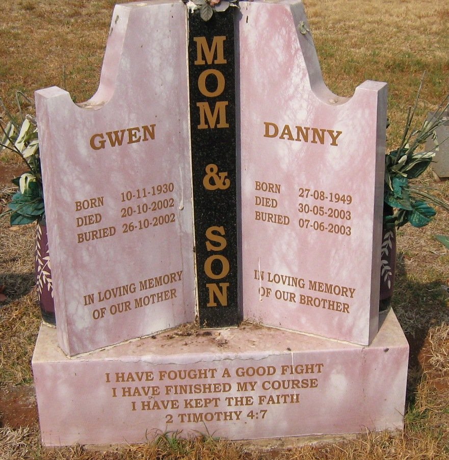 ? Danny 1949-2003 &amp; Gwen 1930-2002