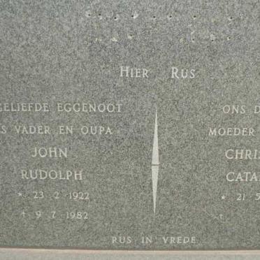 ? John Rudolph 1922-1982 &amp; Christina Catharina 1926-