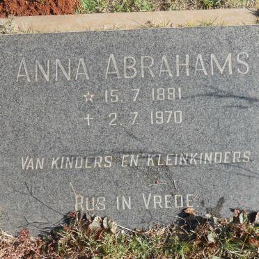 ABRAHAMS Anna 1881-1970