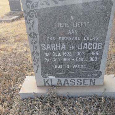 KLAASSEN Jacob 1919-1983 &amp; Sarha 1922-1968