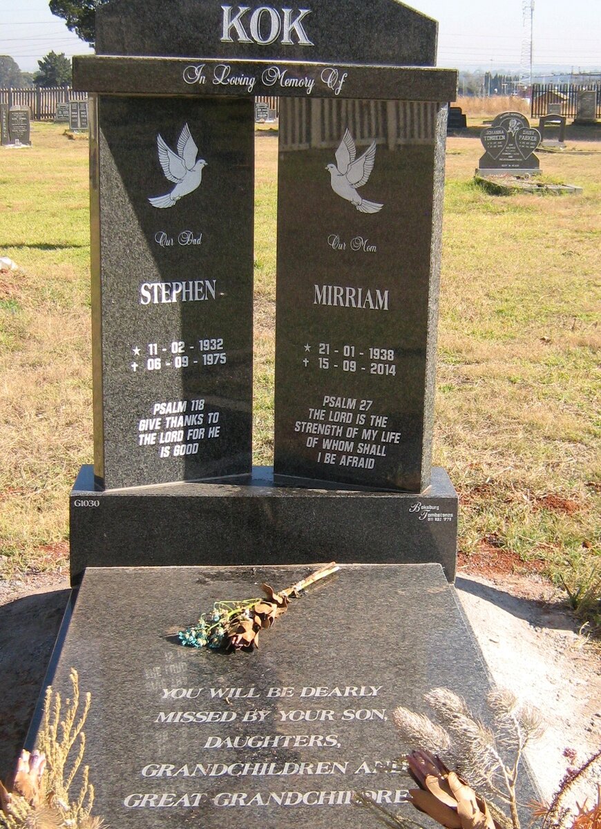 KOK Stephen 1932-1975 &amp; Mirriam 1938-2014