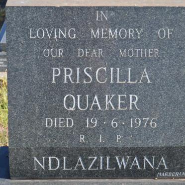 NDLAZILWANA Priscilla Quaker -1976
