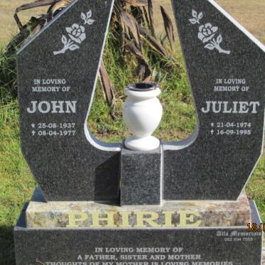 PHIRIE John 1937-1977 :: PHIRIE Juliet 1974-1995