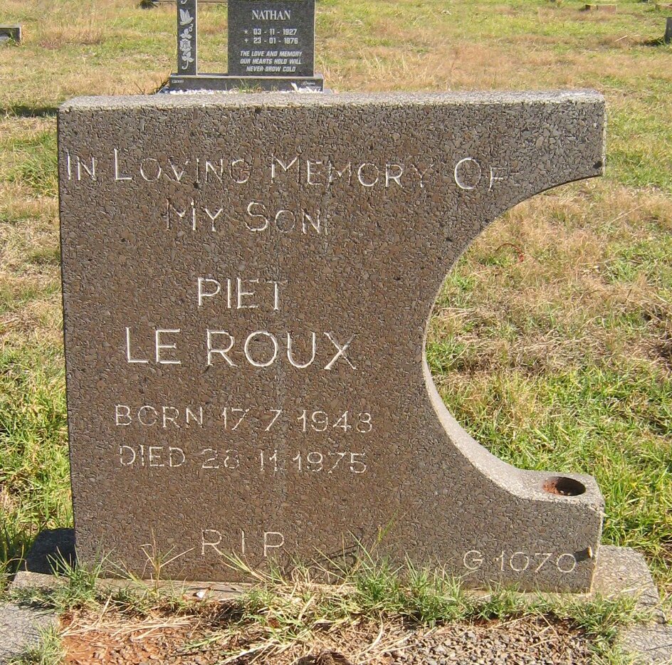 ROUX Piet, le 1948-1975 :: LE ROUX Hendry 1952-1975 :: LE ROUX Jacob 1955-1975