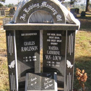 RAWLINSON Charles 1886-1974  :: VAN-LOUW Martha Catherine 1930-2015